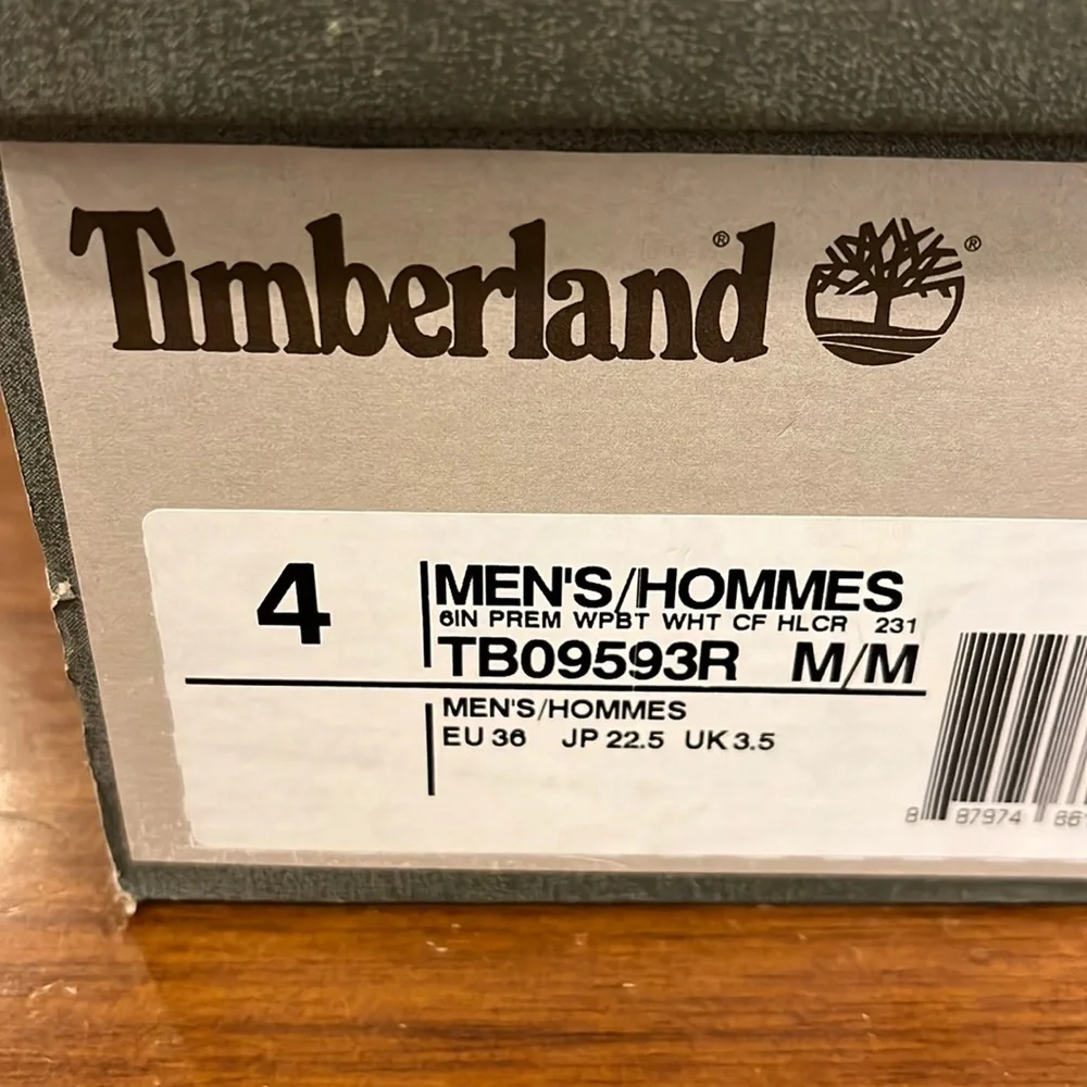 Timberland 6” Prem WPBT Wht CF Helcor waterproof Boots Youth Junior Boys Size 4